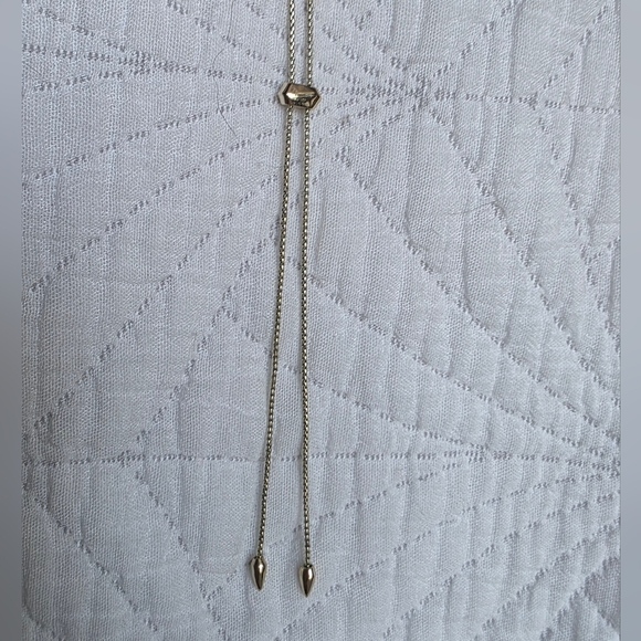 Kendra Scott Kacey Gold Bronze Veined Turquoise Magnesite Long Pendant Necklace - Picture 8 of 8